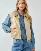 AJJ5061 DETACHABLE DOUBLE COLLAR RELAXED VEST