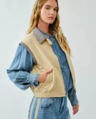 AJJ5061 DETACHABLE DOUBLE COLLAR RELAXED VEST