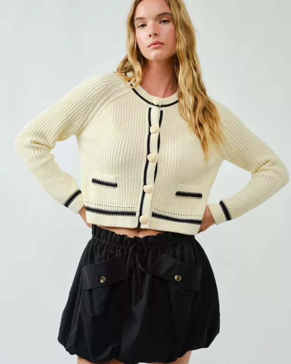 AJJ5063 CHUNKY BUTTON DOWN CARDIGAN