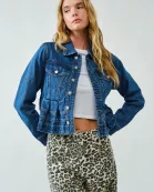 AJJ5078 LOVELY PEPLUM DENIM JACKET