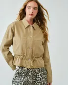 AJJ5112 TWILL UTILITY COMFY JACKET WITH DRAWSTRING DETAIL