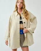 AJJ5143 A LINE TRENCH COAT WITH PLAID LINING