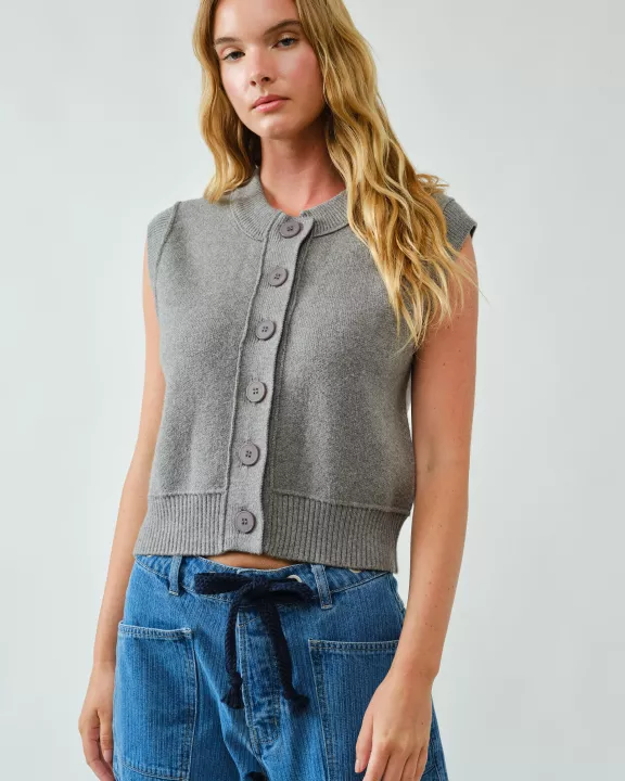 AJT5197 SUPER SOFT BASIC VEST CARDIGAN
