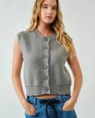 AJT5197 SUPER SOFT BASIC VEST CARDIGAN