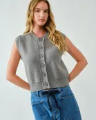 AJT5197 SUPER SOFT BASIC VEST CARDIGAN