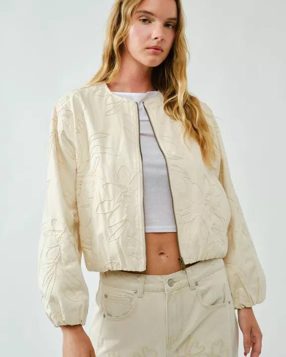 AJJ5120 EMBROIDERED BOMBER COTTON JACKET