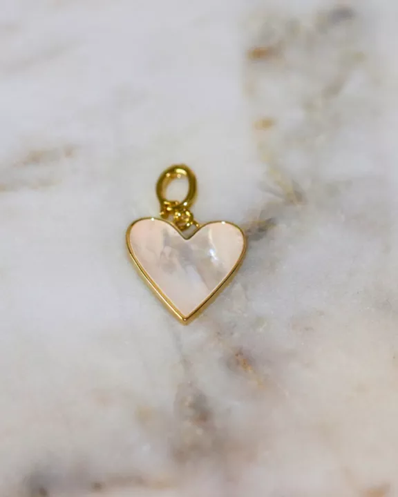 Mother of Pearl Heart Scarf Charm