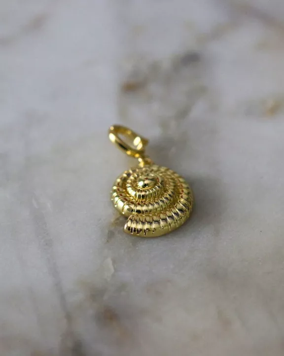 Golden Shell Swirl Scarf Charm