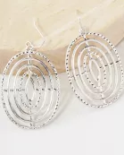 Shooting-Target Inspired Textured Filigree Oval Earrings
