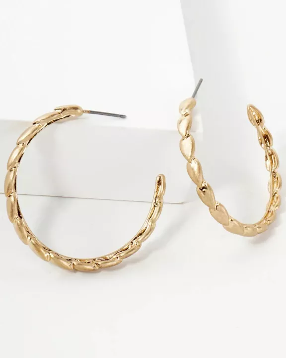 Metal 35mm Push-Back Hoop Earrings