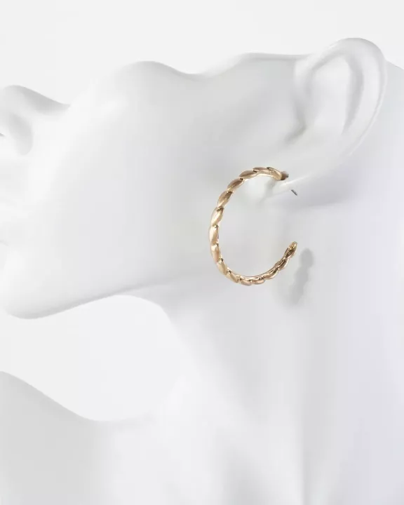 Metal 35mm Push-Back Hoop Earrings