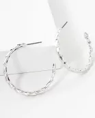 Metal 35mm Push-Back Hoop Earrings