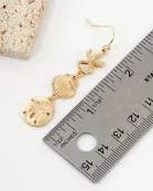 Metal Starfish Seashell Sand-Dollar Drop Sea-Life Dangle Earrings