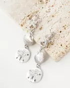 Metal Starfish Seashell Sand-Dollar Drop Sea-Life Dangle Earrings
