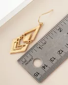 Layered Diamond Shape Geometric Dangle Earrings