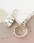 Metal Sleek Linked Circle Drop Earrings