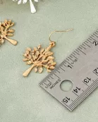 Textured Metal Tree-of-Life Dangle Earrings