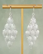 Palm Leaves Cluster Diamond Shape Dangle Earrings