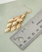 Palm Leaves Cluster Diamond Shape Dangle Earrings
