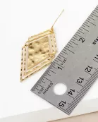 Hammered-Texture Overlapping Diamond Shape Geometric Dangle Drop Earrings