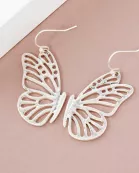 Metal Filigree Butterfly Dangle Earrings