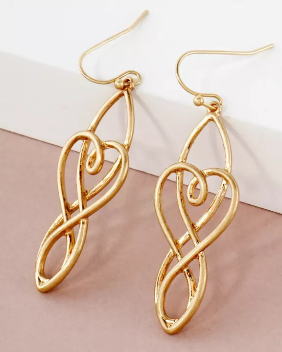 Metal Celtic Filigree Dangle Drop Earrings