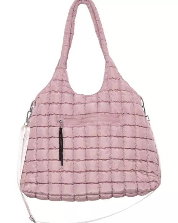 Mauve Rectangular Quilted Wholesale Puffer Tote