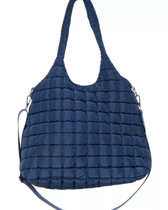 Navy Rectangular Wholesale Puffer Tote Bag