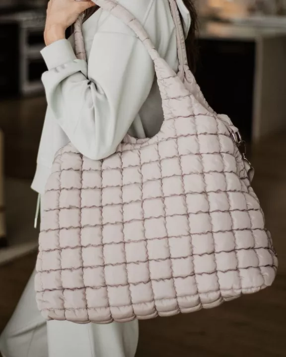 Sand Rectangular Wholesale Puffer Bag