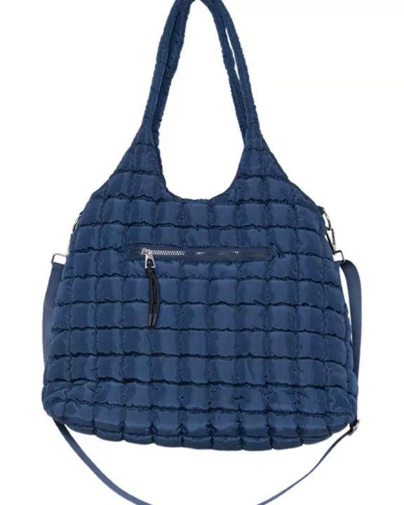Navy Rectangular Wholesale Puffer Tote Bag