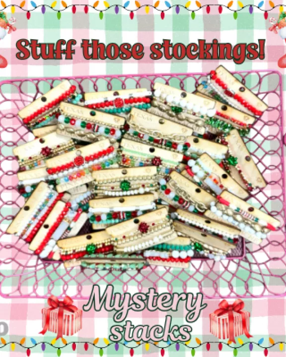 Christmas mystery bracelet stacks