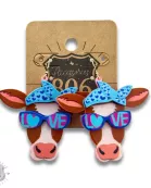 Acrylic cow head earring, last call