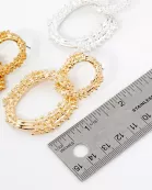 Ball-Texture Interlocking Oval Statement Earrings With-Titanium-Post