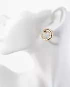 Metal Tapered Circle Earrings With-Titanium-Post