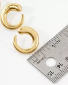 Metal Tapered Circle Earrings With-Titanium-Post
