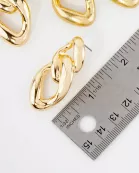 Metal Cuban Chan Statement Earrings With-Titanium-Post