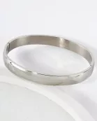 8mm Wide Sleek Stainless-Steel Hinged Bangle Bracelet