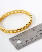 7mm Wide Cuban Link Chain Stainless-Steel Hinged Bangle Bracelet