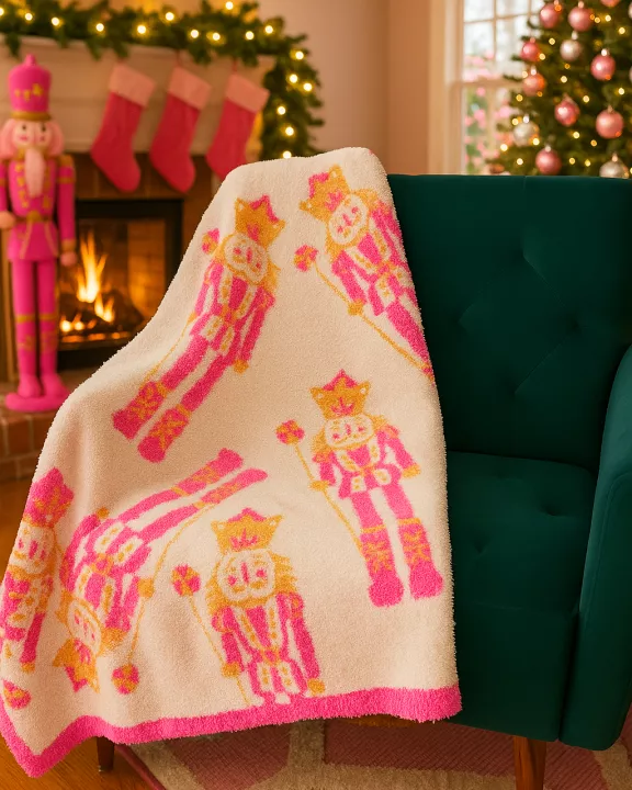 PREORDER Pink Nutcracker Luxe Throw Blanket Ships 9/15/25