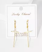 Polished Cross Drop 18K-Gold-Dipped Brass Earrings