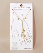 5mm Teardrop CZ Charms 18K-Gold-Dipped Delicate Brass Hand-Chain Bracelet