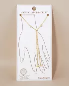 4mm CZ Charms 18K-Gold-Dipped Delicate Brass Hand-Chain Bracelet