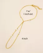 4mm CZ Charms 18K-Gold-Dipped Delicate Brass Hand-Chain Bracelet