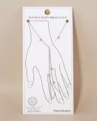 2mm Round CZ Charms 18K-Gold-Dipped Delicate Brass Hand-Chain Bracelet