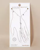 Cross Charms 18K-Gold-Dipped Delicate Brass Hand-Chain Bracelet