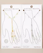 Cross Charms 18K-Gold-Dipped Delicate Brass Hand-Chain Bracelet