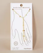Triangle Charms 18K-Gold-Dipped Delicate Brass Hand-Chain Bracelet