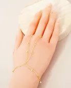 Triangle Charms 18K-Gold-Dipped Delicate Brass Hand-Chain Bracelet