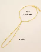 Triangle Charms 18K-Gold-Dipped Delicate Brass Hand-Chain Bracelet