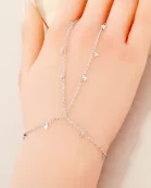 Triangle Charms 18K-Gold-Dipped Delicate Brass Hand-Chain Bracelet